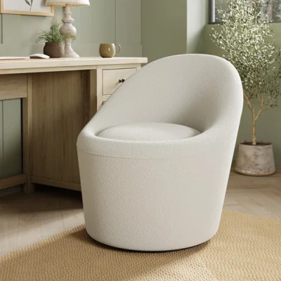 Dunelm Dion Boucle Storage Swivel Chair