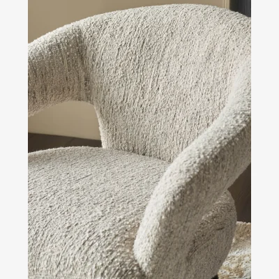 Danetti Heath cream chunky boucle accent chair