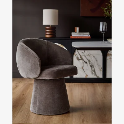 Danetti Darcy mocha chenille swivel chair