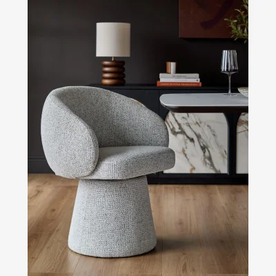 Danetti Darcy grey fabric swivel chair