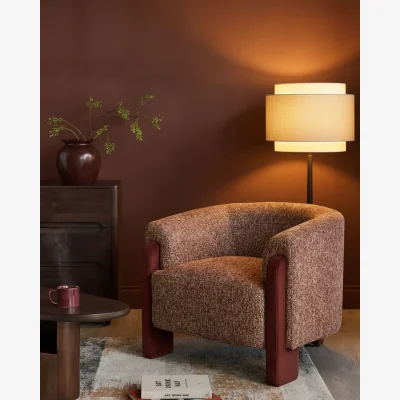 Danetti Miles toffee red mixed material occasional chair