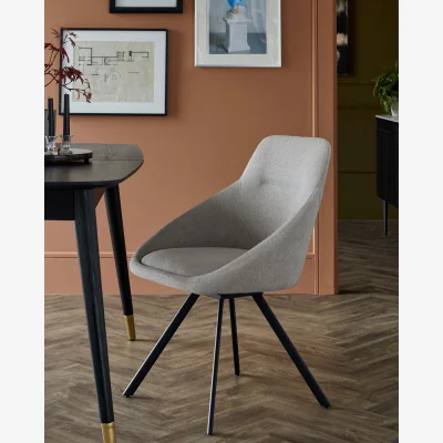 Danetti Cleo grey boucle swivel chair