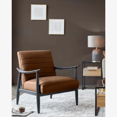 Danetti Greyson tan leather occasional chair
