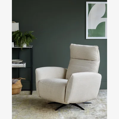 Danetti Aiden ivory fabric massage recliner accent chair