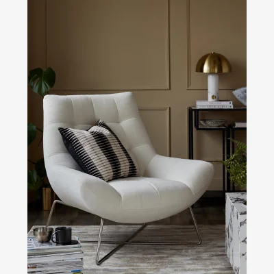 Danetti Canio Ivory Boucle Accent Chair