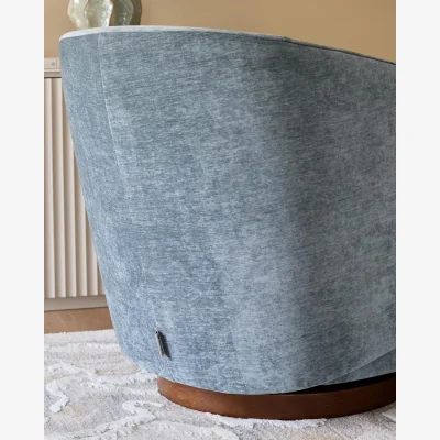 Danetti Natalia blue grey chenille swivel accent chair