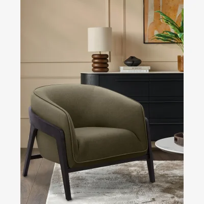Danetti Palmer olive green fabric occasional chair