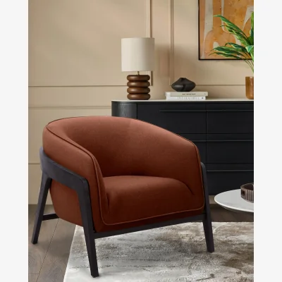 Danetti Palmer toffee red fabric occasional chair