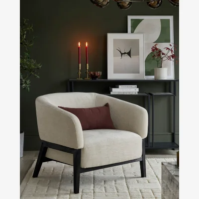 Danetti Parker Ivory Chenille Accent Chair
