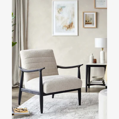 Danetti Greyson Natural Fabric Accent Chair