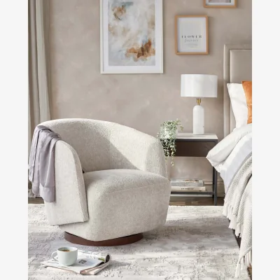 Danetti Natalia natural chunky weave swivel accent chair