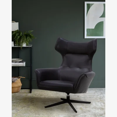 Danetti Reign black leather occasional chair