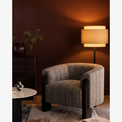 Danetti Miles dark chocolate mixed material occasional chair