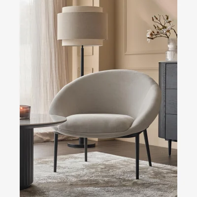 Danetti Phoebe grey fabric cocktail chair