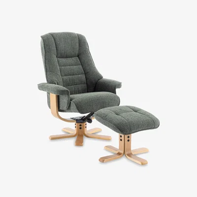 Furniture Village Riga Swivel Chair and Footstool - Chacha Fern