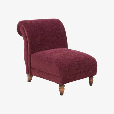 Furniture Village Boutique Chatterley Accent Chair - Bolero Boysenberry with Walnut Feet
