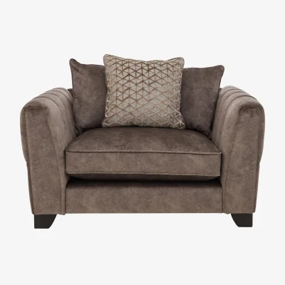 Furniture Village Mariah Pillow Back Fabric Snuggler Chair - Dapple Chocolate