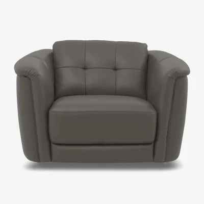 Furniture Village Monarch Leather Cuddler Chair - Montana Storm