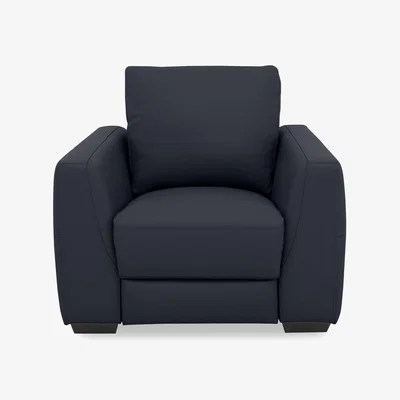 Furniture Village Dinky Leather Chair - Navy