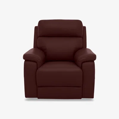 Furniture Village Raven Leather Chair with Power Recliner - Montana Ruby