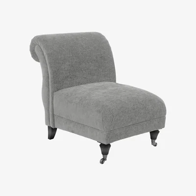 Furniture Village Boutique Chatterley Accent Chair - Bolero Steel with Ebony Castor
