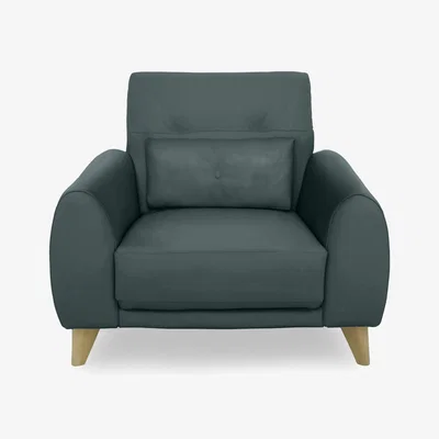 Furniture Village Malmo BV Leather Chair - BV Lake Green