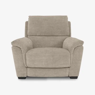 Furniture Village Medio Fabric Chair with Power Recliner - R120 Light Khaki