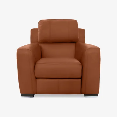 Furniture Village Viali Leather Power Recliner Chair - Cognac