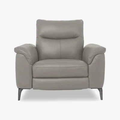 Furniture Village Morgan Leather Chair - New Grey