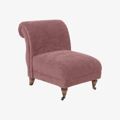Furniture Village Boutique Chatterley Accent Chair - Bolero Mulberry with Walnut Castors