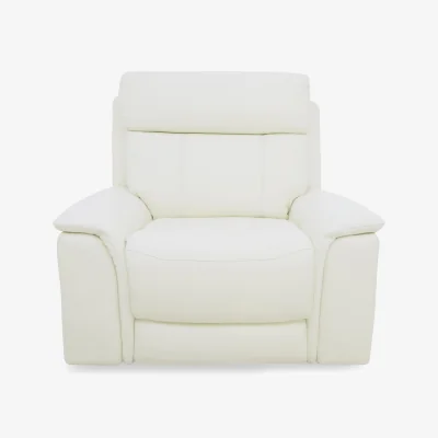Furniture Village Comfort Story - Chill BV Leather Power Recliner Chair with Bluetooth - BV Star White