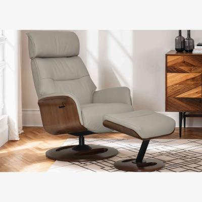 Furniture Village Tallinn Leather Swivel Chair and Footstool