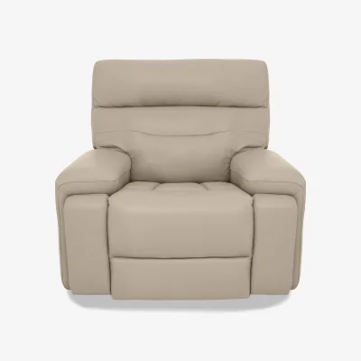 Furniture Village Cinemax Leather Chair with Power Recliner - Dacota Pebble
