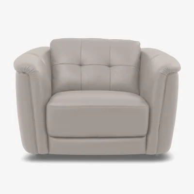 Furniture Village Monarch Leather Cuddler Chair - Lead Grey