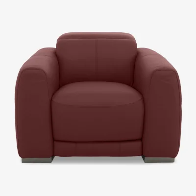 Furniture Village World of Leather - Edison Leather Chair - Deep Red