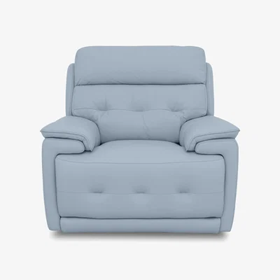 Furniture Village Brescia Leather Chair - Pearl Blue