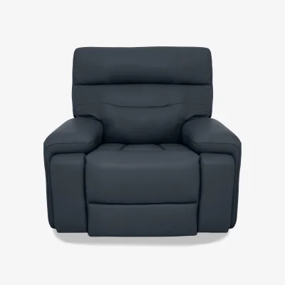 Furniture Village Cinemax Leather Chair - Natural Milled Navy