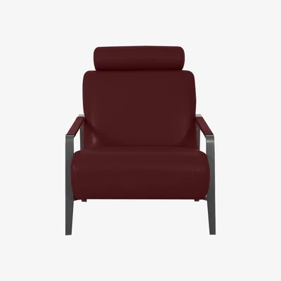 Furniture Village Domicil - Lawson Leather Accent Chair - Burgundy