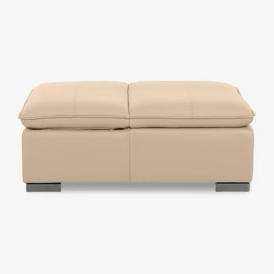 Furniture Village World of Leather - Edison Leather Storage Chair Stool - Nude
