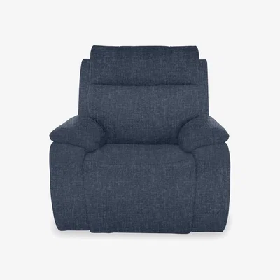 Furniture Village Aero Fabric Power Recliner Chair with Power Headrest and Heated Seat - Anivia Blue