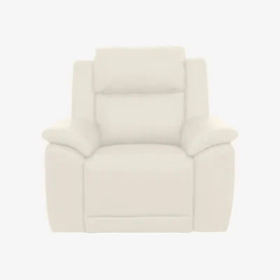 Furniture Village Utah Leather Chair with Power Recliner - White