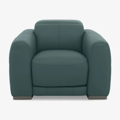 Furniture Village World of Leather - Edison Leather Chair - Lake Green