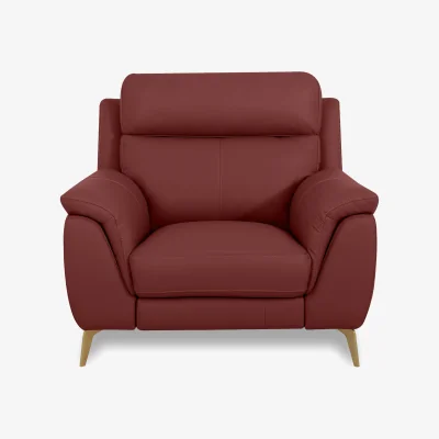Furniture Village World of Leather - Eclipse Leather Chair with Power Recliner - Deep Red