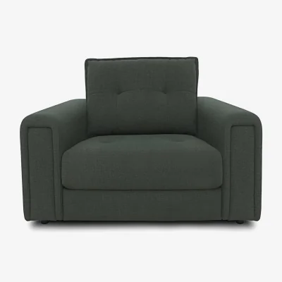 Furniture Village Boutique Goliath Fabric Chair with Storage Drawer - Moss Green