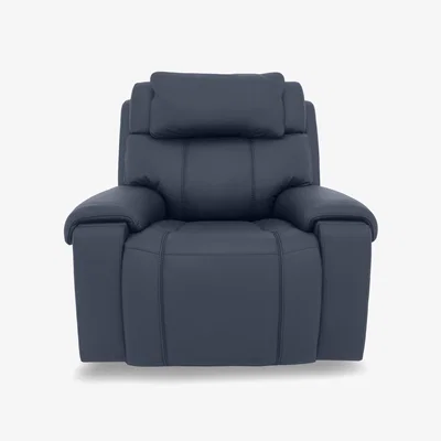 Furniture Village World of Leather - Hollywood NC Leather Chair - NC Ocean Blue