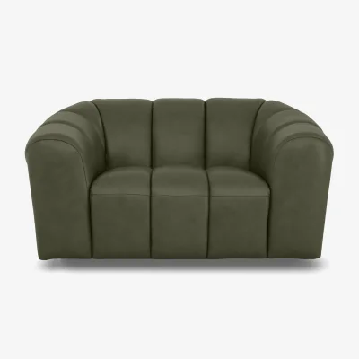 Furniture Village Rhianna Leather Cuddler Chair - Oslo Pine
