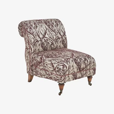 Furniture Village Boutique Chatterley Accent Chair - Canopy Mulberry with Walnut Castor