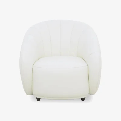 Furniture Village World of Leather - Gemini NC Leather Accent Chair - NC Star White