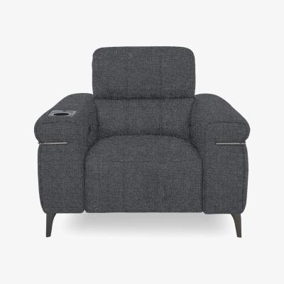 Furniture Village Homestage Fabric Power Recliner Media Chair with Power Headrest - Gun Metal