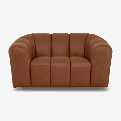 Furniture Village Rhianna Leather Cuddler Chair - Montana Butterscotch